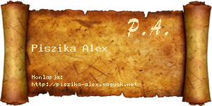 Piszika Alex névjegykártya
